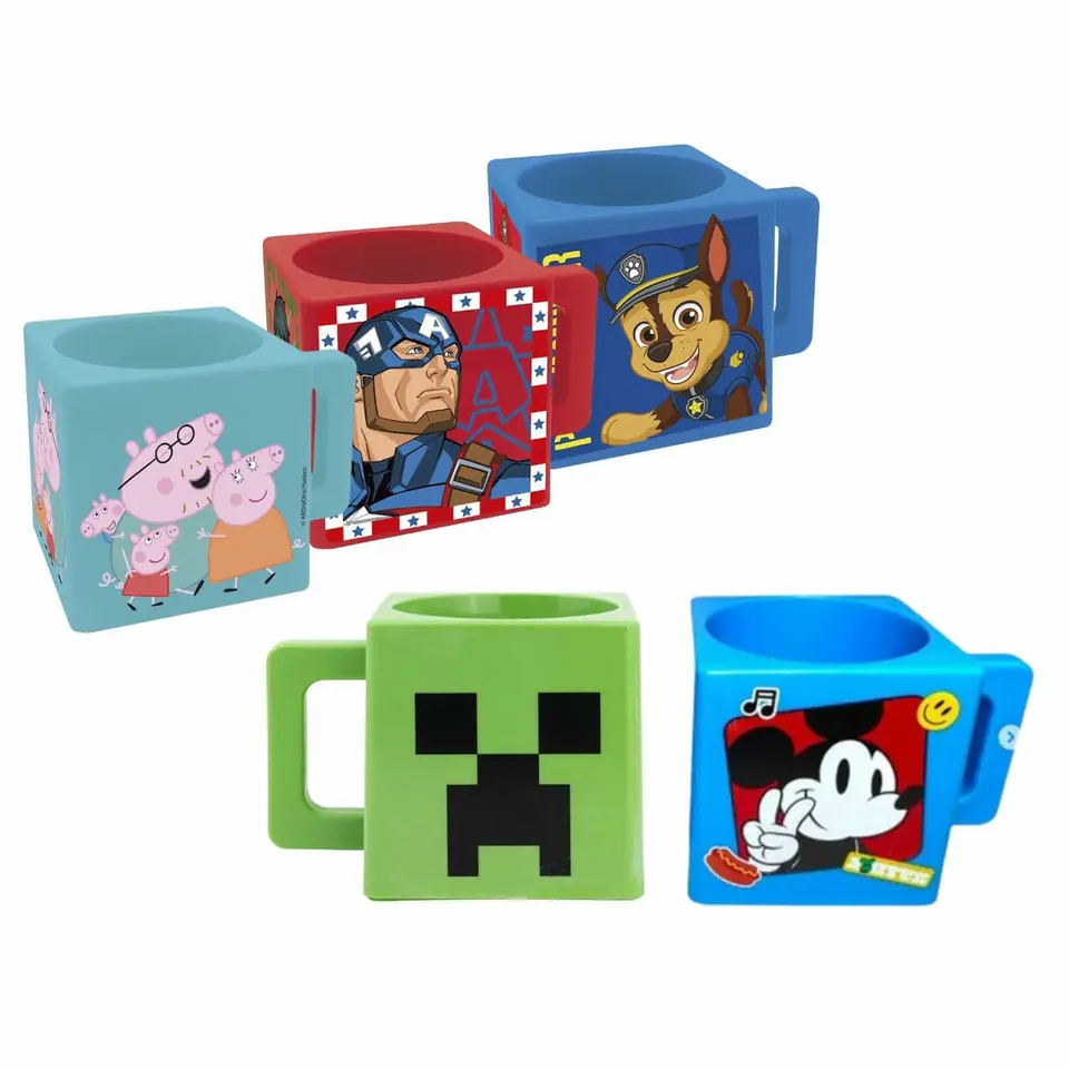 Taza Cuadrada 290 Ml Para Microondas 9x8,5 Varios Personajes