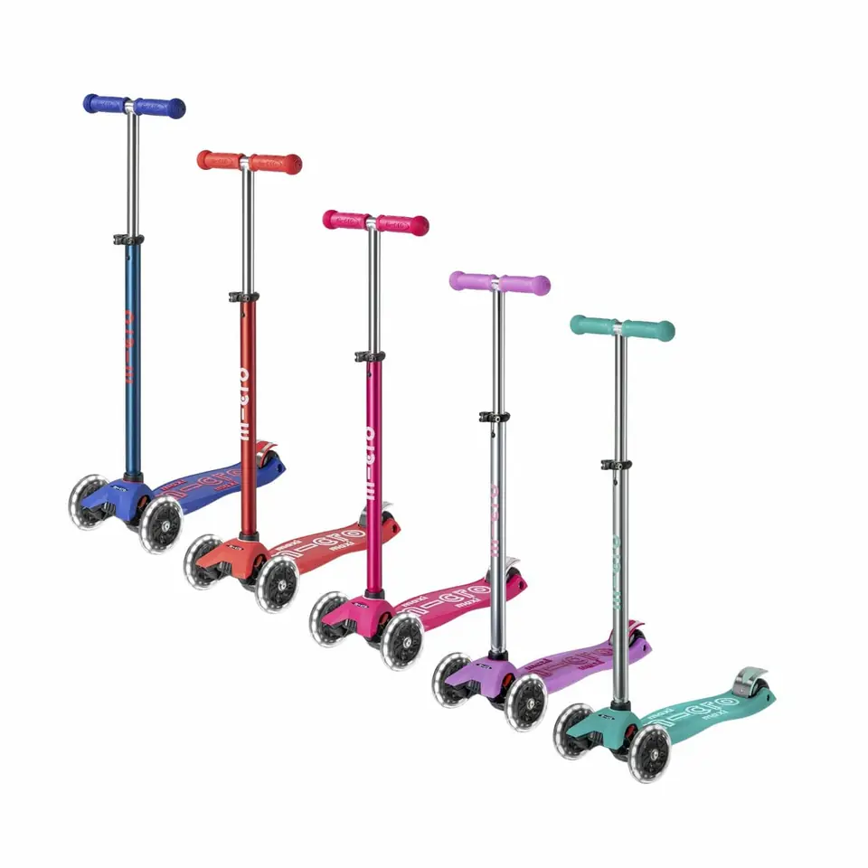 Monopatín Micro Maxi Deluxe LED  y Glow Ajustable con 3 Ruedas