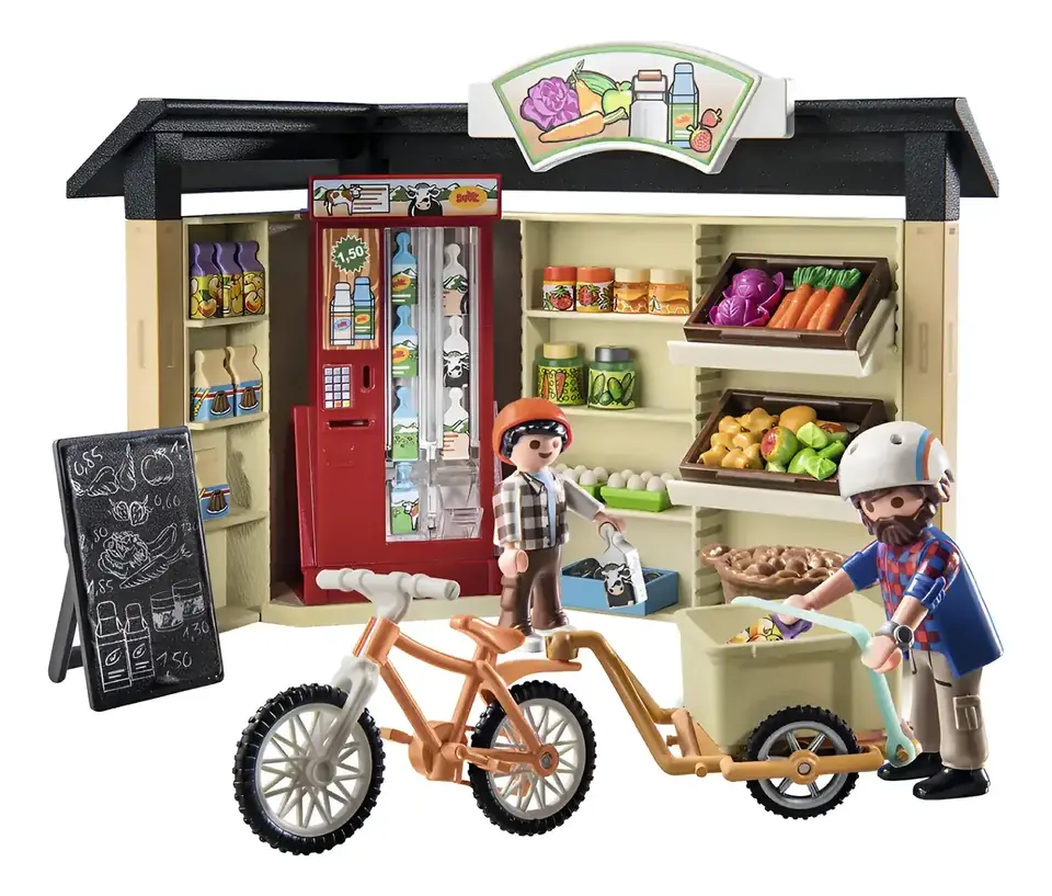 Supermercado 24 Hs Playmobil 83 Pzs Figuras Juguete Granja