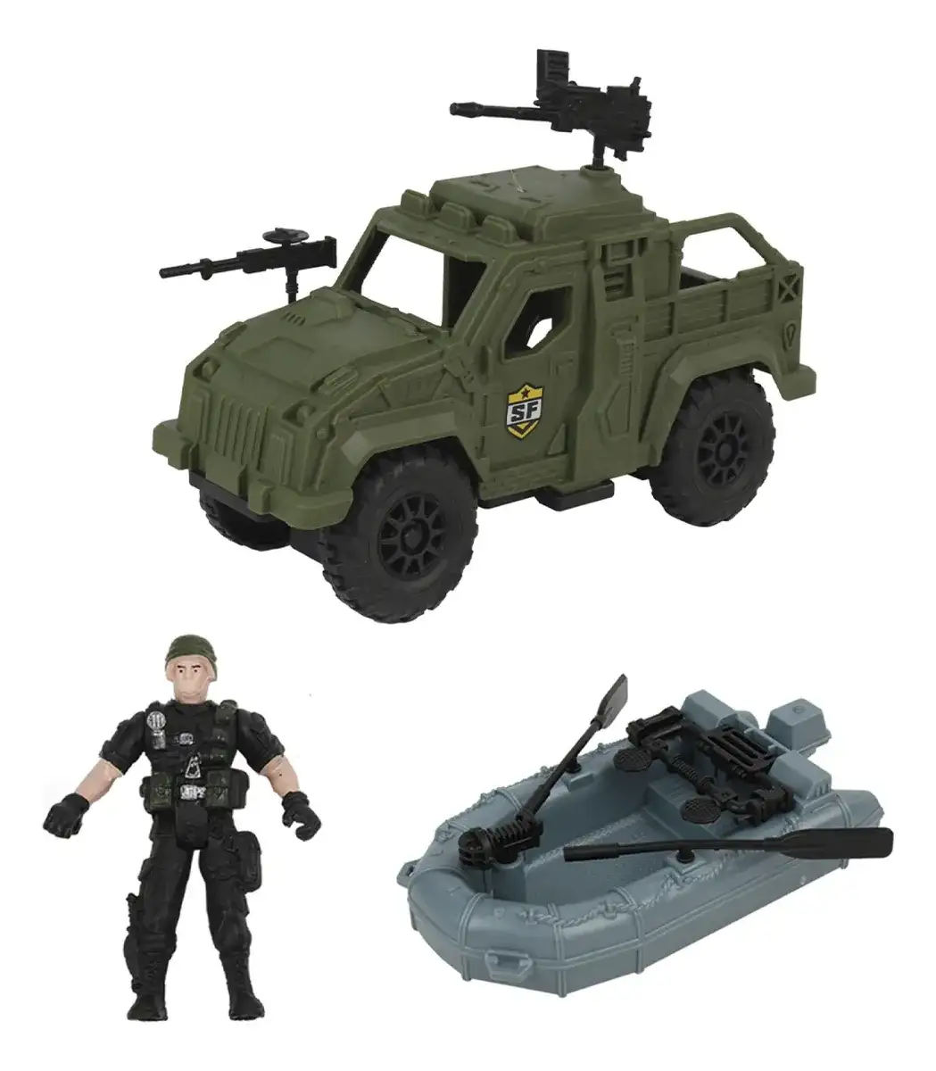 Juguete Combat Auto Con Gomon Muñeco Combate