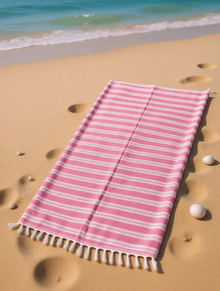 Toalla Toallon Playa 100 x 175 cm Rayas con Flecos Home Class