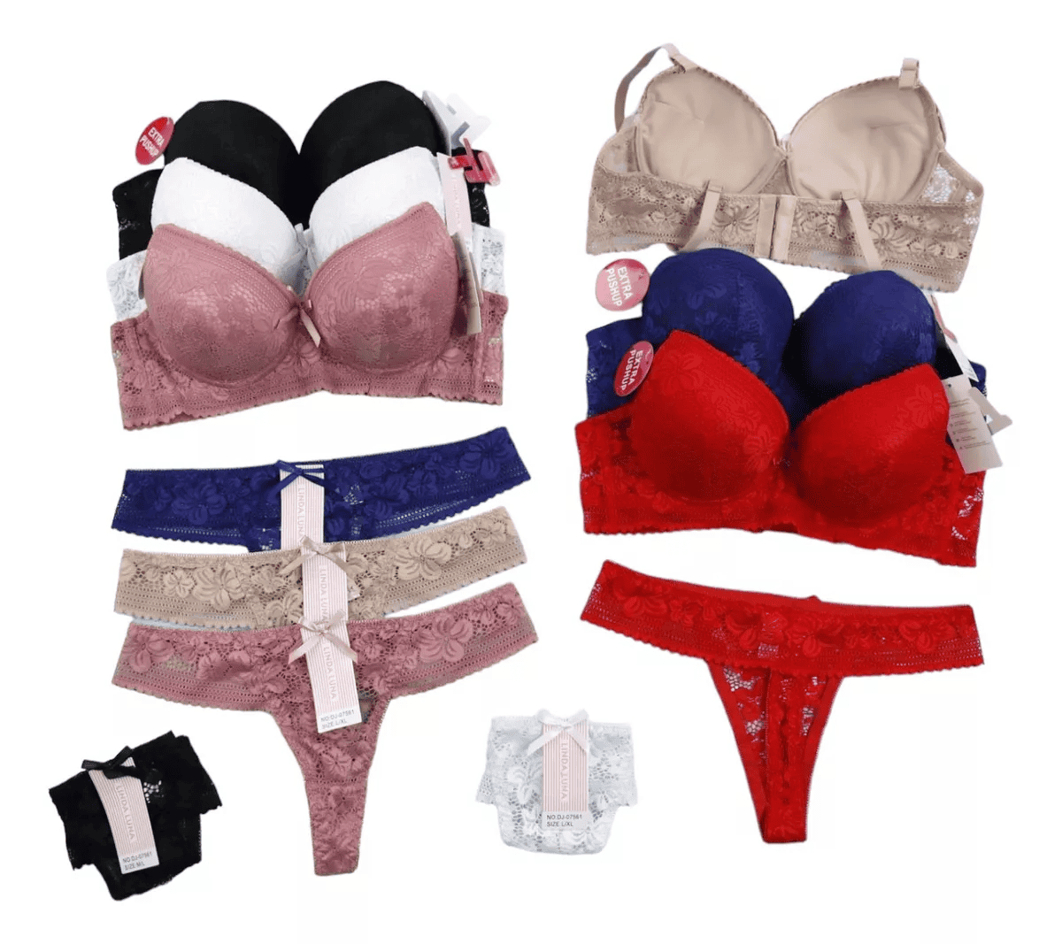 Conjunto Lenceria 2 Pzas Encaje Sosten + Colaless Copa B