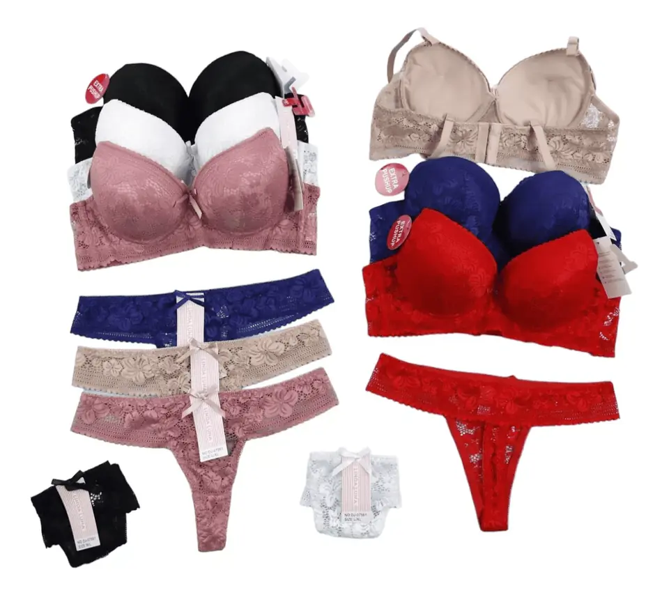 Conjunto Lenceria 2 Pzas Encaje Sosten + Colaless Copa B