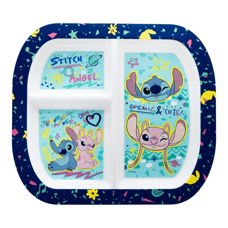 Plato Plastico con Divisiones Infantil 19,5 x 22 cm Varios Personajes