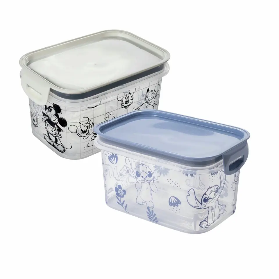 Pote Recipiente Rectangular Traba Broches 1,2 L Varios Personajes