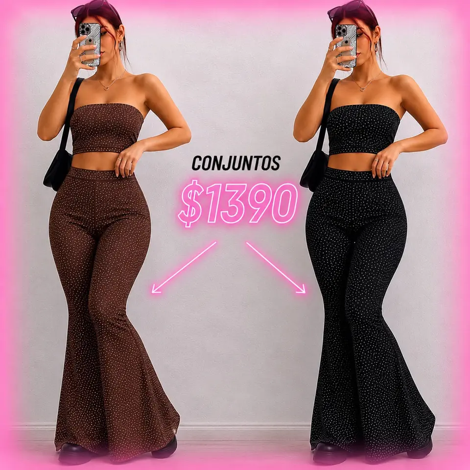 Conjunto Straples mas palazo de brillo