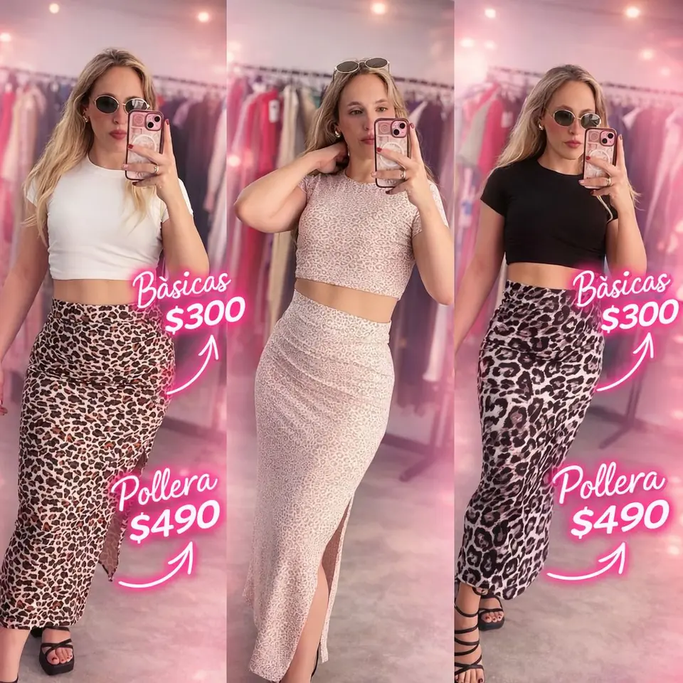 Conjunto Pollera mas top