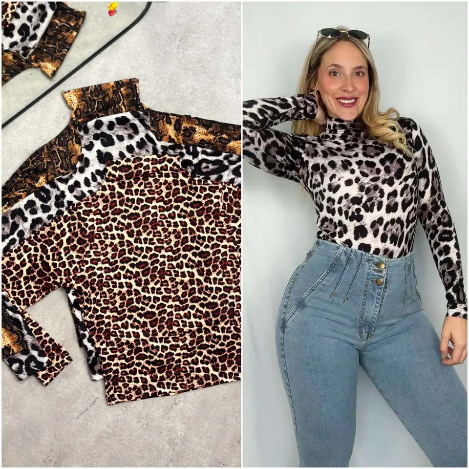 Polera estampada larga
