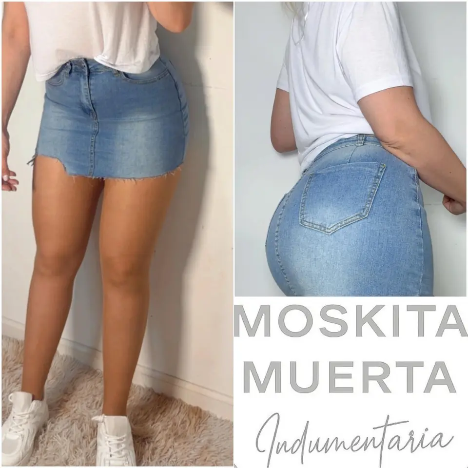 Mini de jeans elastizada