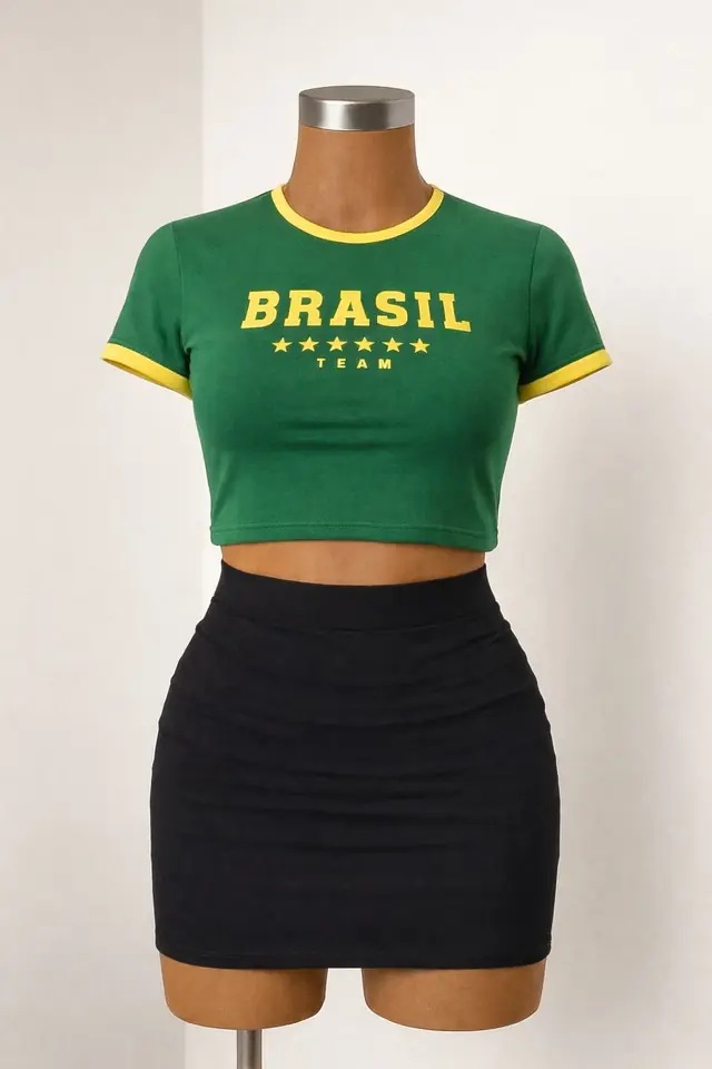 Pollera negra corta