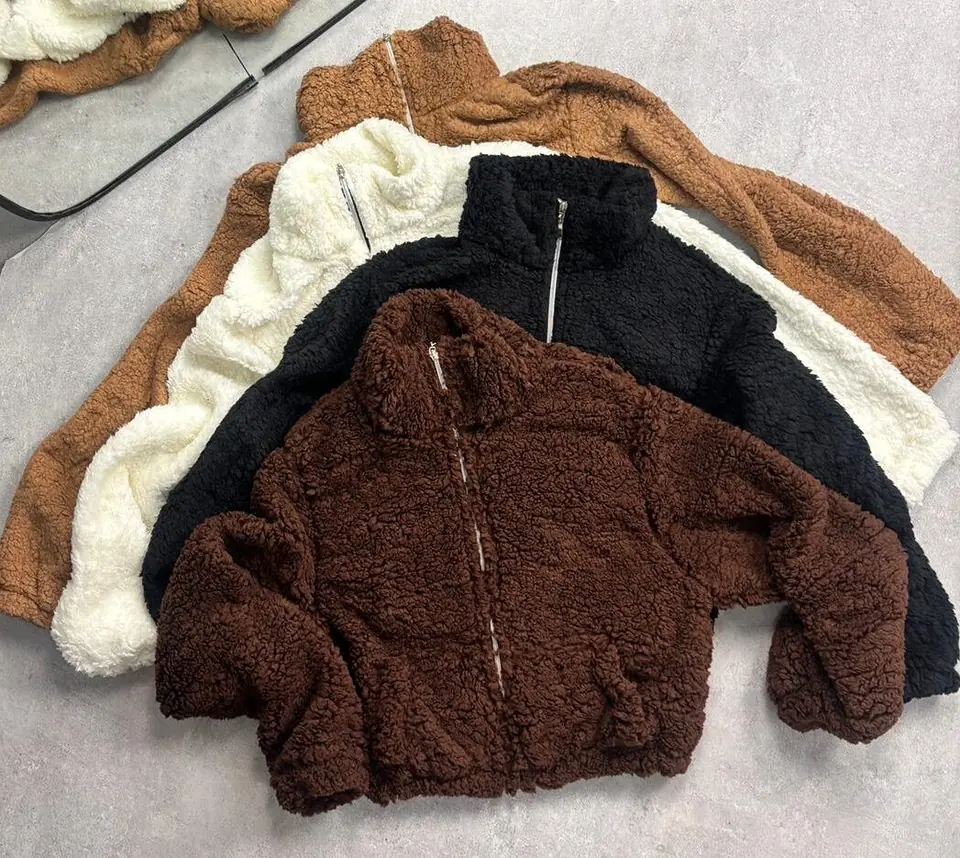 Campera teddy sin capucha