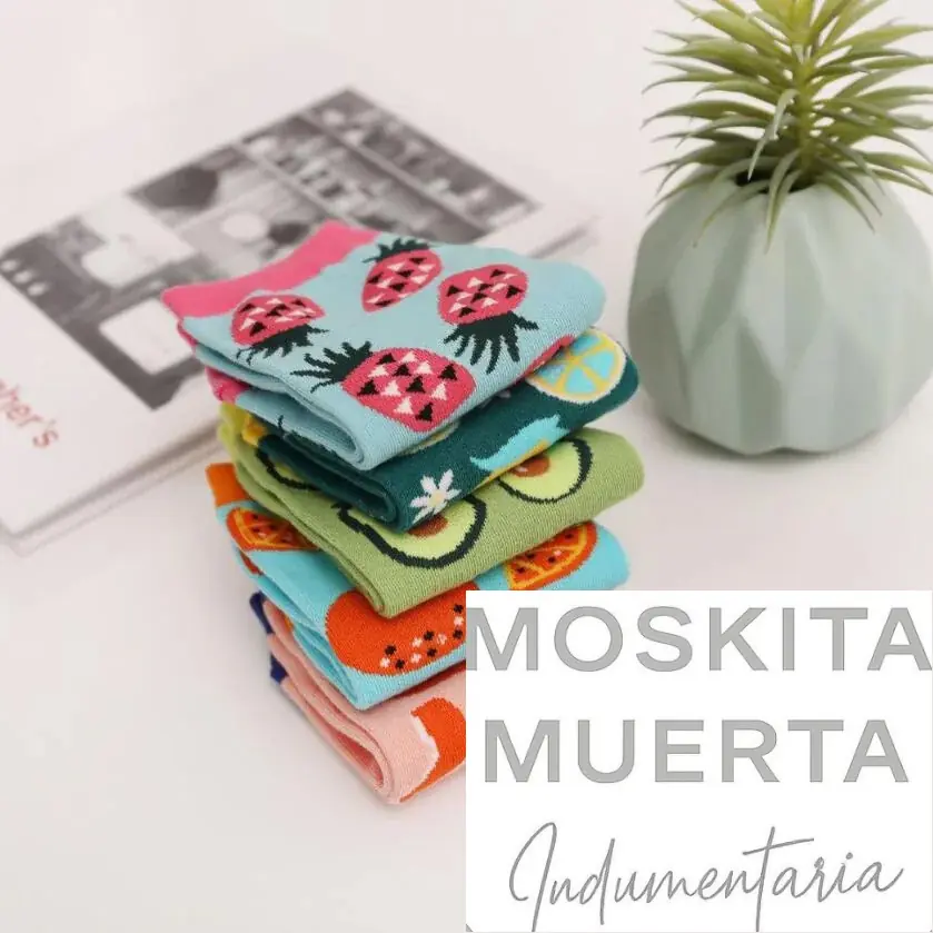 Medias soqetes con diiseño frutal (PAQUETE DE 12 UNIDADES SURTIDAS EN DISEÑO)