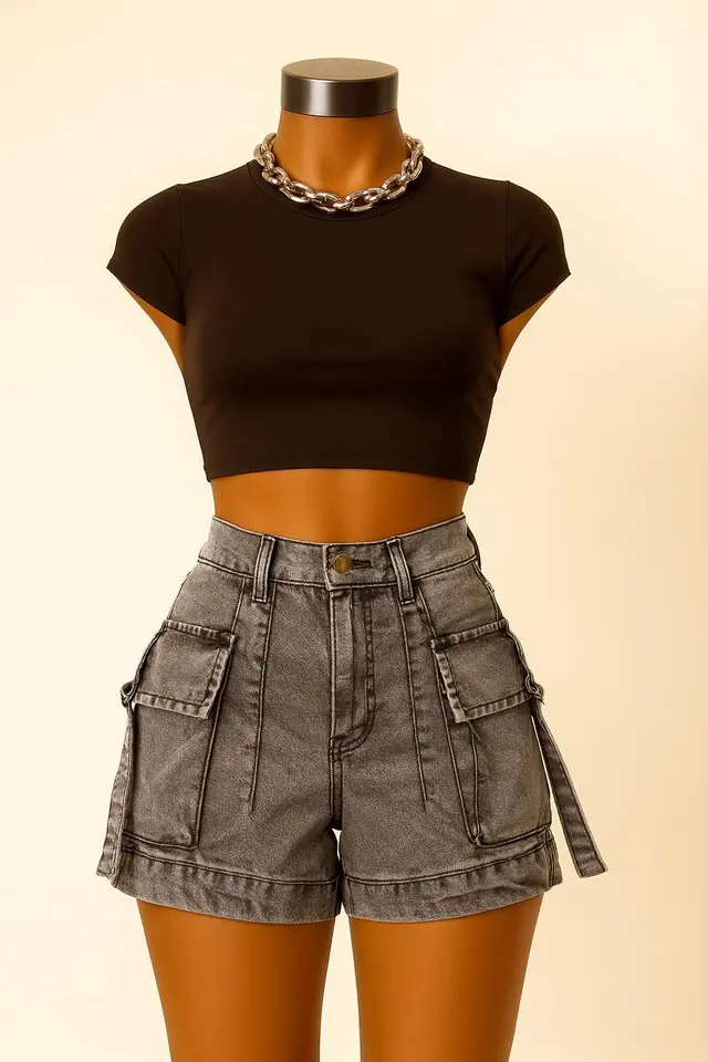 Short de Jeans Cargo
