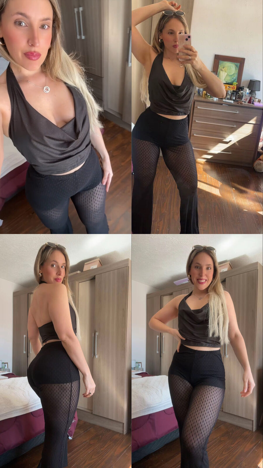 Pantalón con transparencia