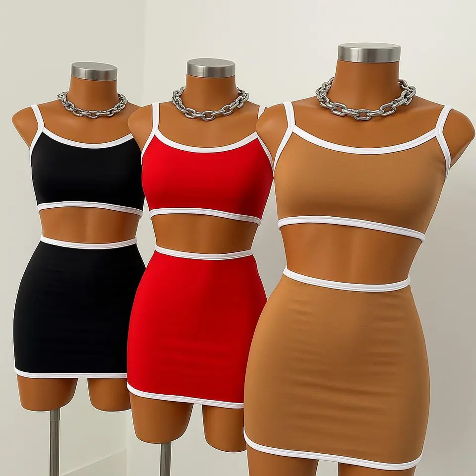 Conjunto Pollera mas top  con vivos