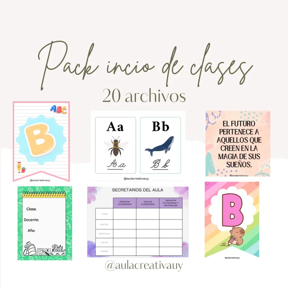 Pack inicio de clases - 20 archivos listos para usar