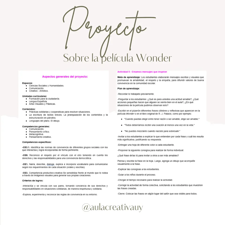 Proyecto con la película Wonder