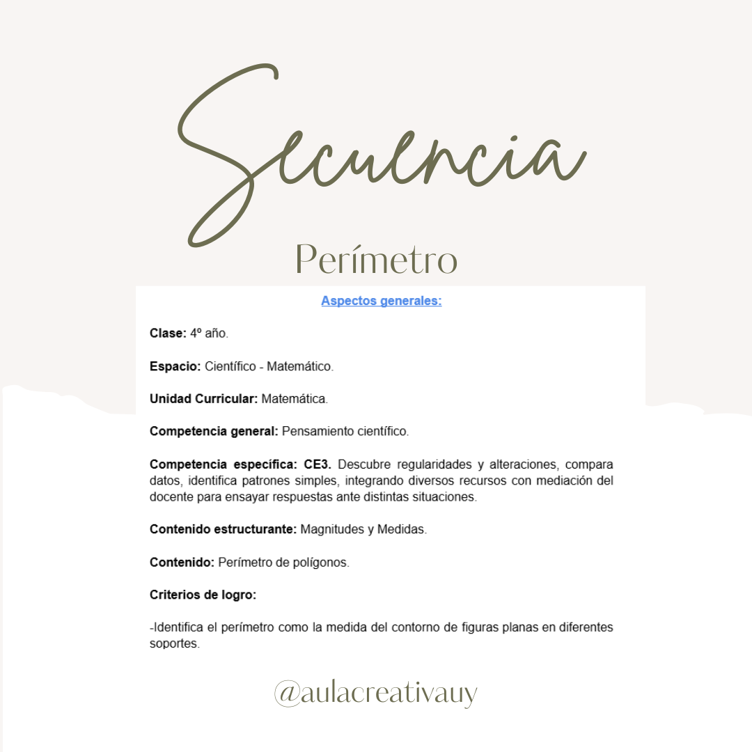 Secuencia - Perímetro de polígonos - Cuarto año