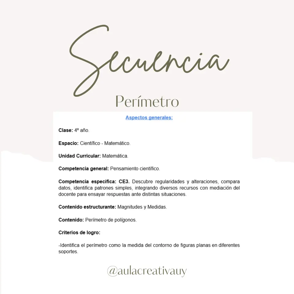Secuencia - Perímetro de polígonos - Cuarto año