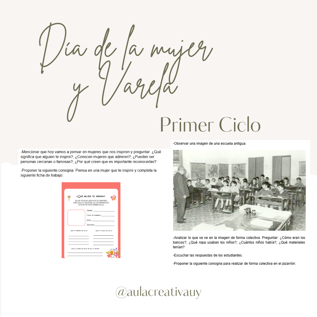 Día de la mujer y José Pedro Varela - Primer Ciclo