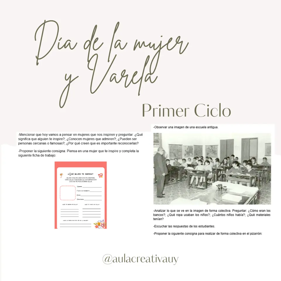 Día de la mujer y José Pedro Varela - Primer Ciclo