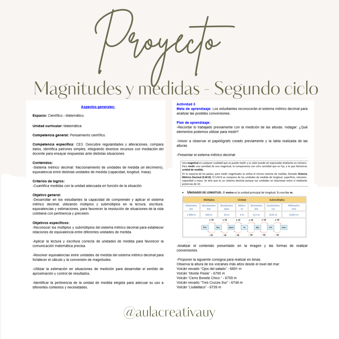 Proyecto - Magnitudes y medidas - Segundo Ciclo
