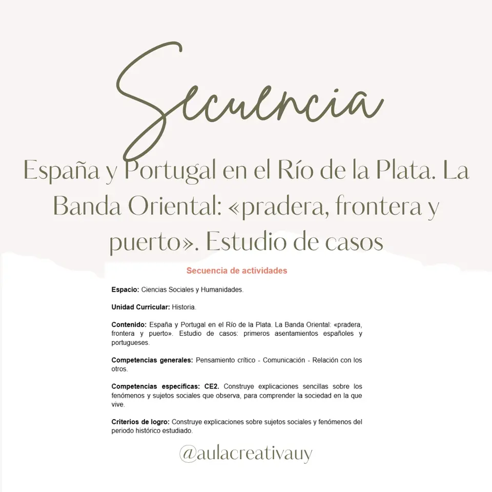 Secuencia - Banda Oriental - Cuarto año