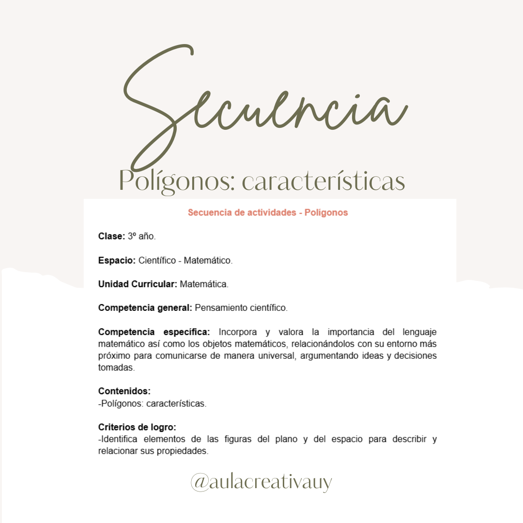 Secuencia - Polígonos: características - Tercer año