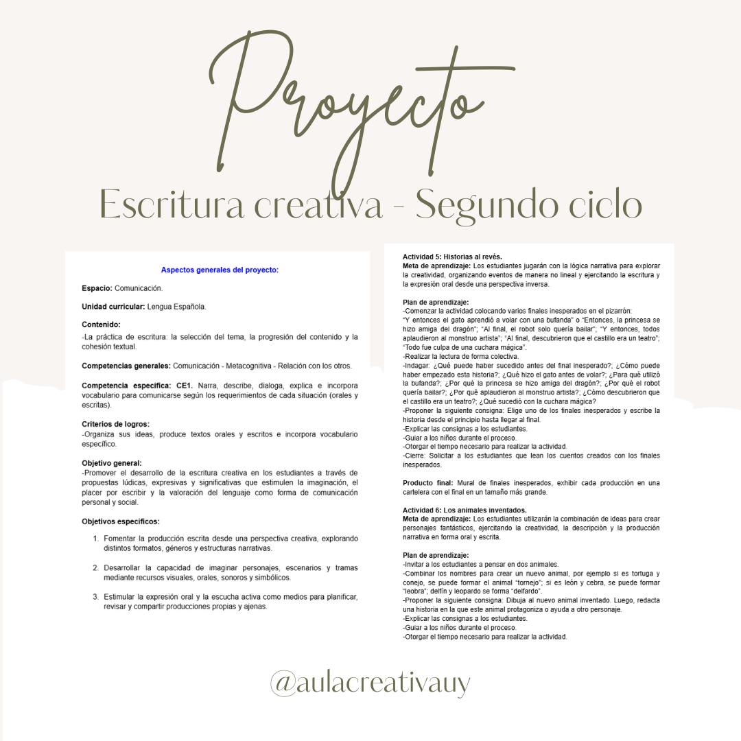Proyecto - Escritura Creativa - Segundo Ciclo