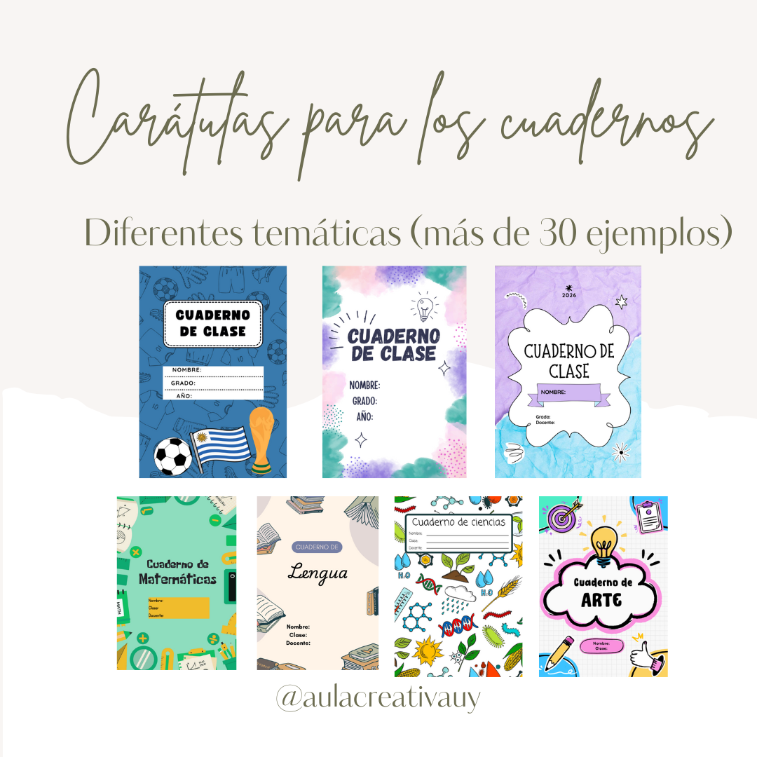 Carátulas para los cuadernos