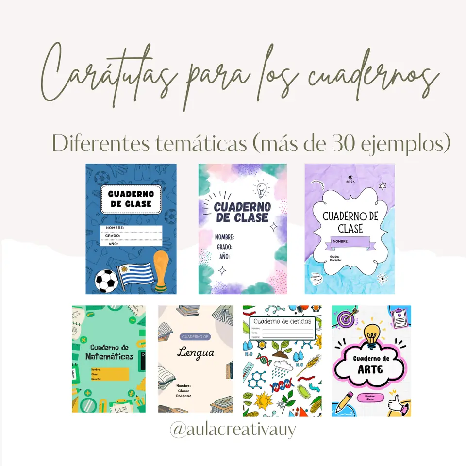 Carátulas para los cuadernos