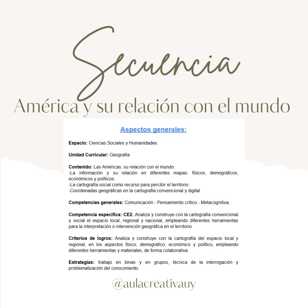 Secuencia - América y su relación con el mundo - Quinto año