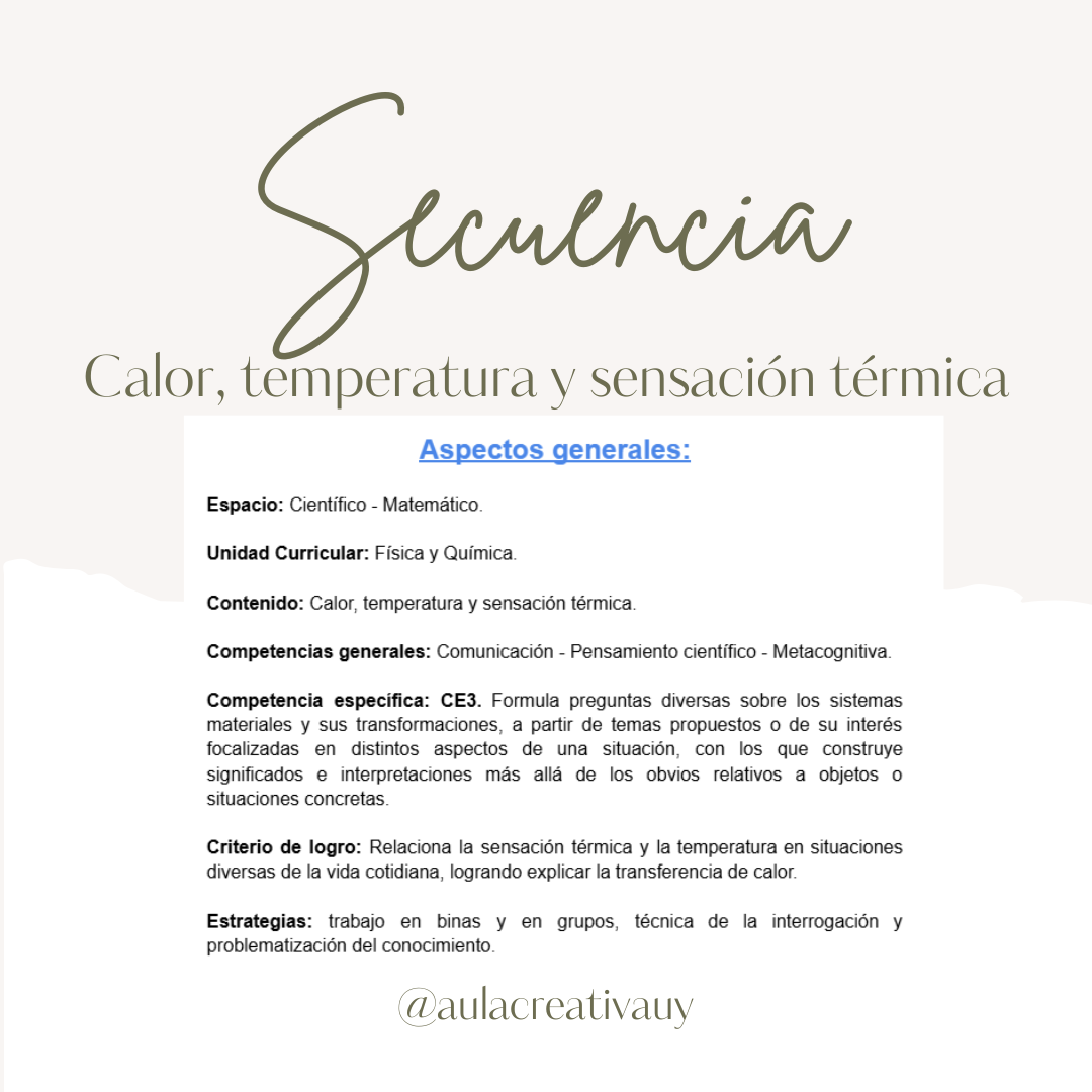 Secuencia - Calor, temperatura y sensación térmica - Cuarto año