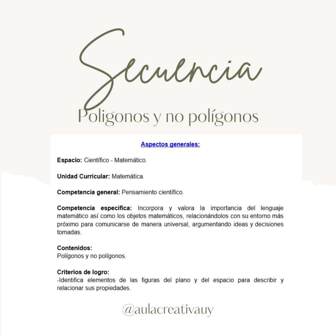 Secuencia - Polígonos y no polígonos - Primer año