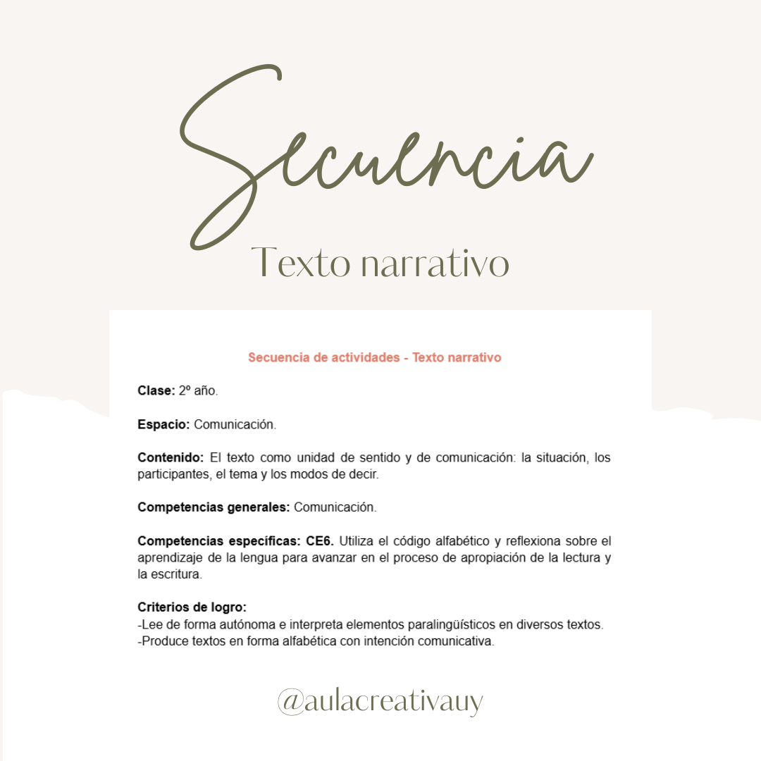 Secuencia - Texto narrativo - Segundo año