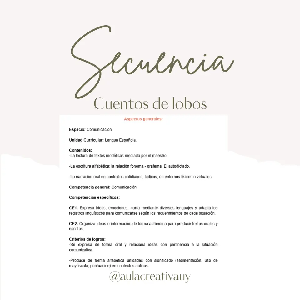 Secuencia - Cuentos de Lobos - Primer año