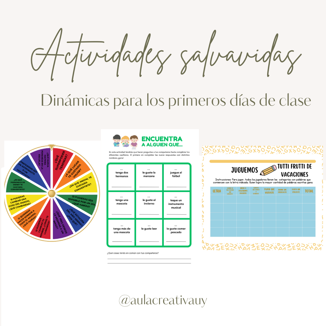 Actividades salvavidas - Inicio de clases