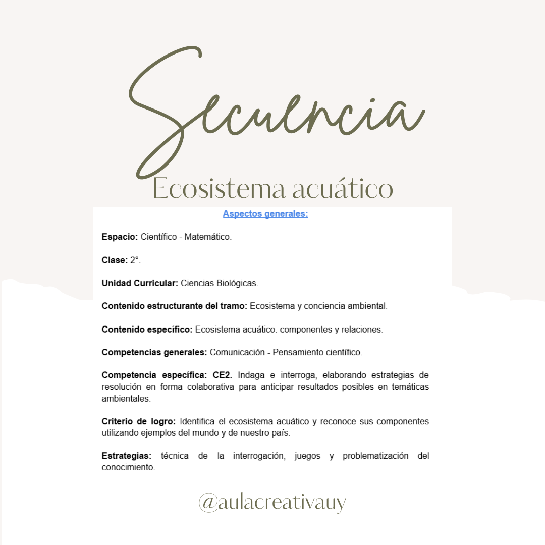Secuencia - Ecosistema Acuático - Segundo año