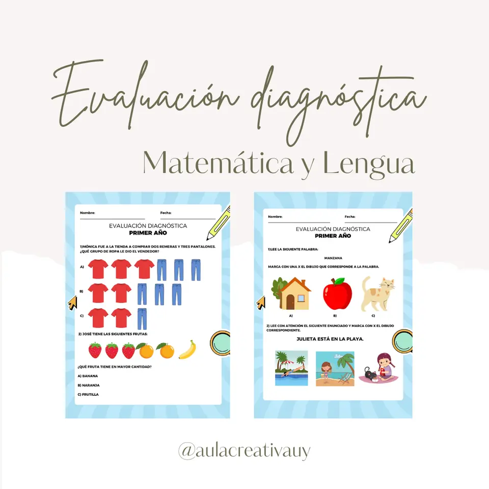 Evaluación Diagnóstica - Lengua y Matemática 1°