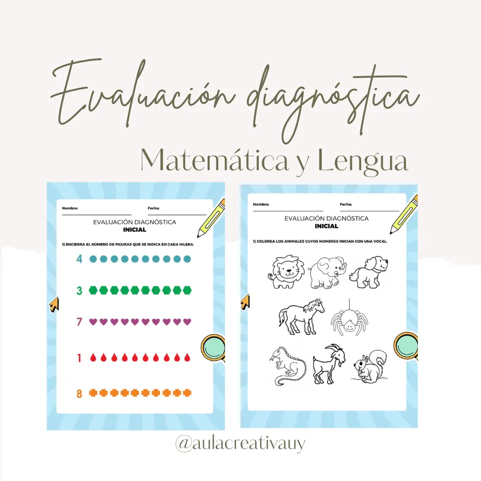 Evaluación diagnóstica - Lengua y Matemática - Inicial
