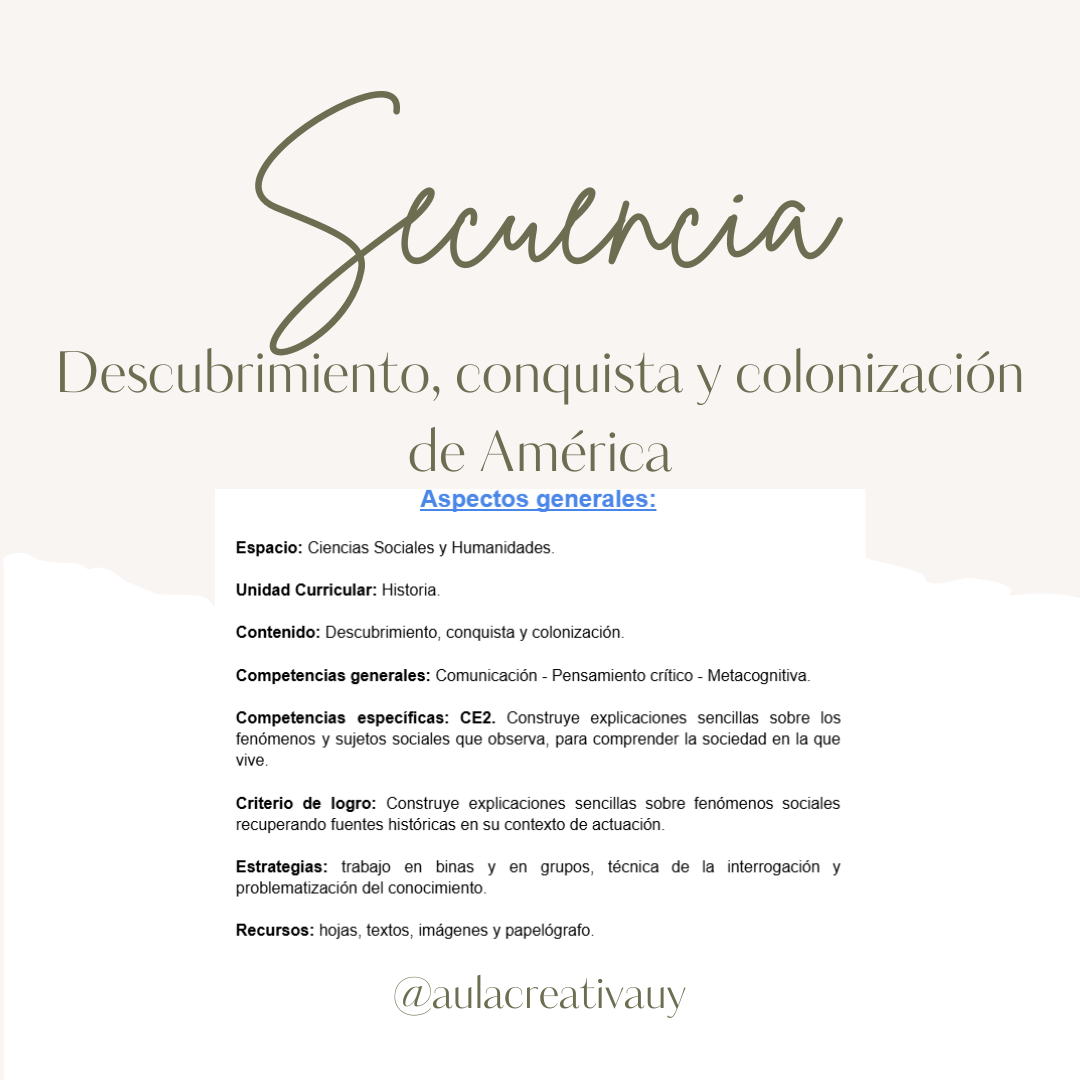 Secuencia - Descubrimiento, conquista y colonización de América - Tercer año