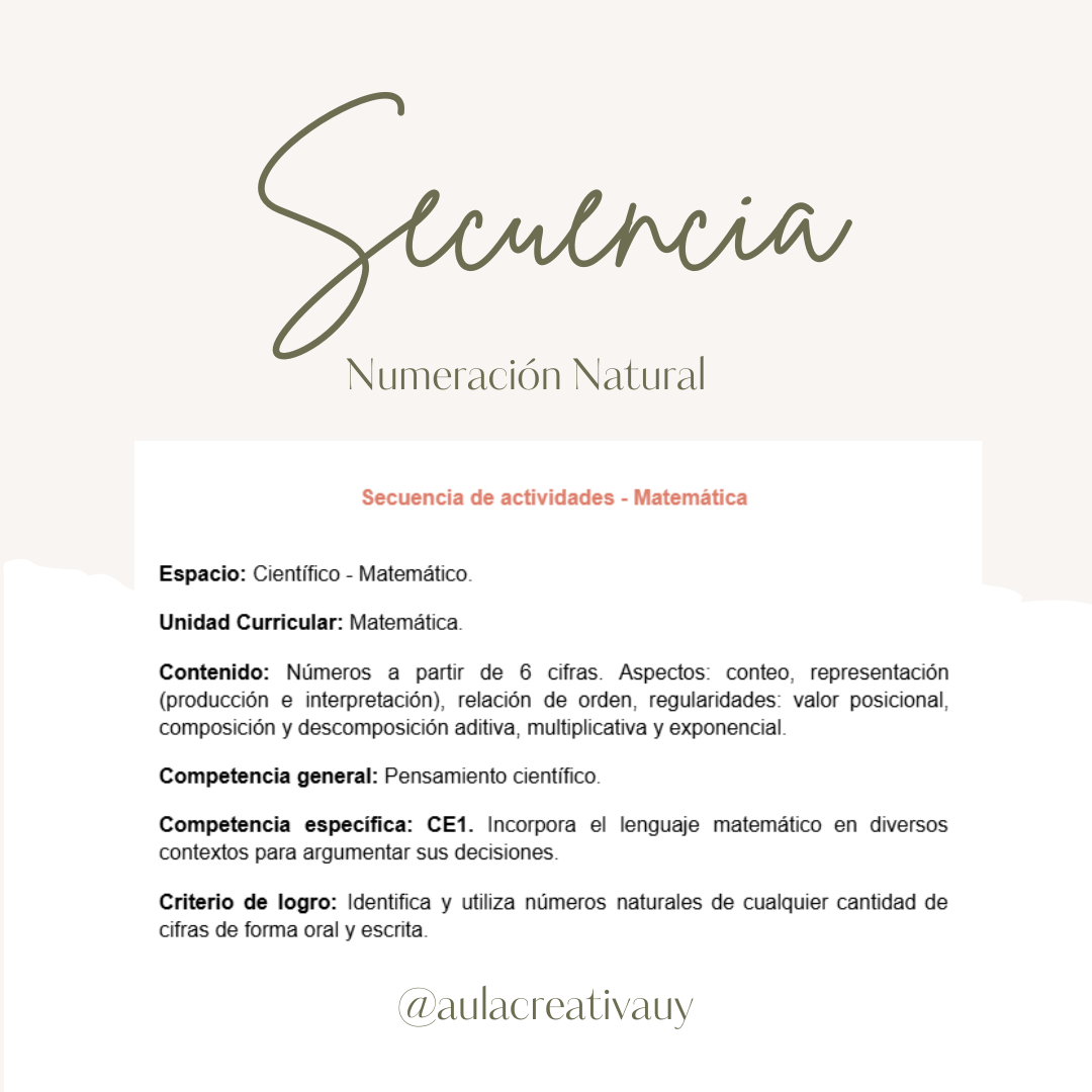 Secuencia - Numeración Natural - Sexto año