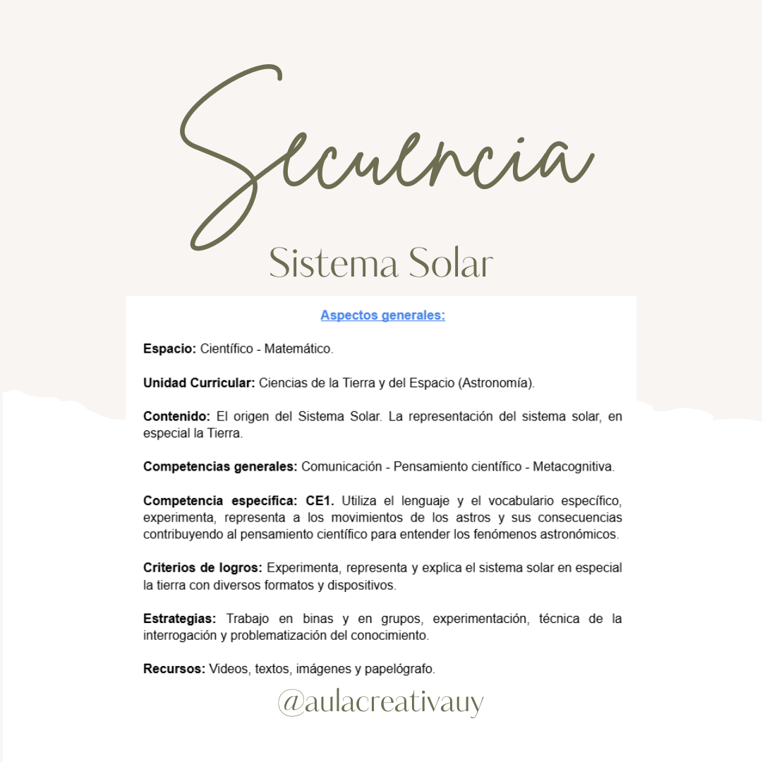 Secuencia - Sistema Solar - Cuarto año