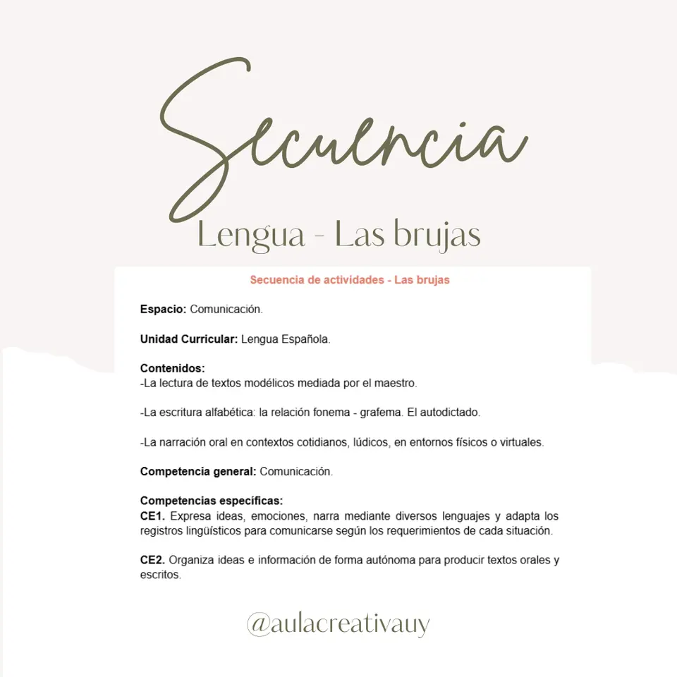 Secuencias - Cuentos con brujas - Primer año