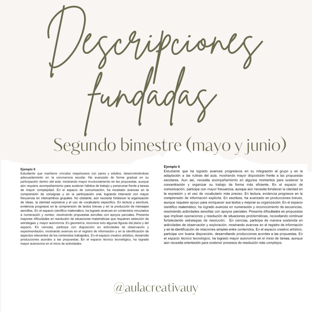 Descripciones fundadas - Segundo bimestre (mayo y junio)