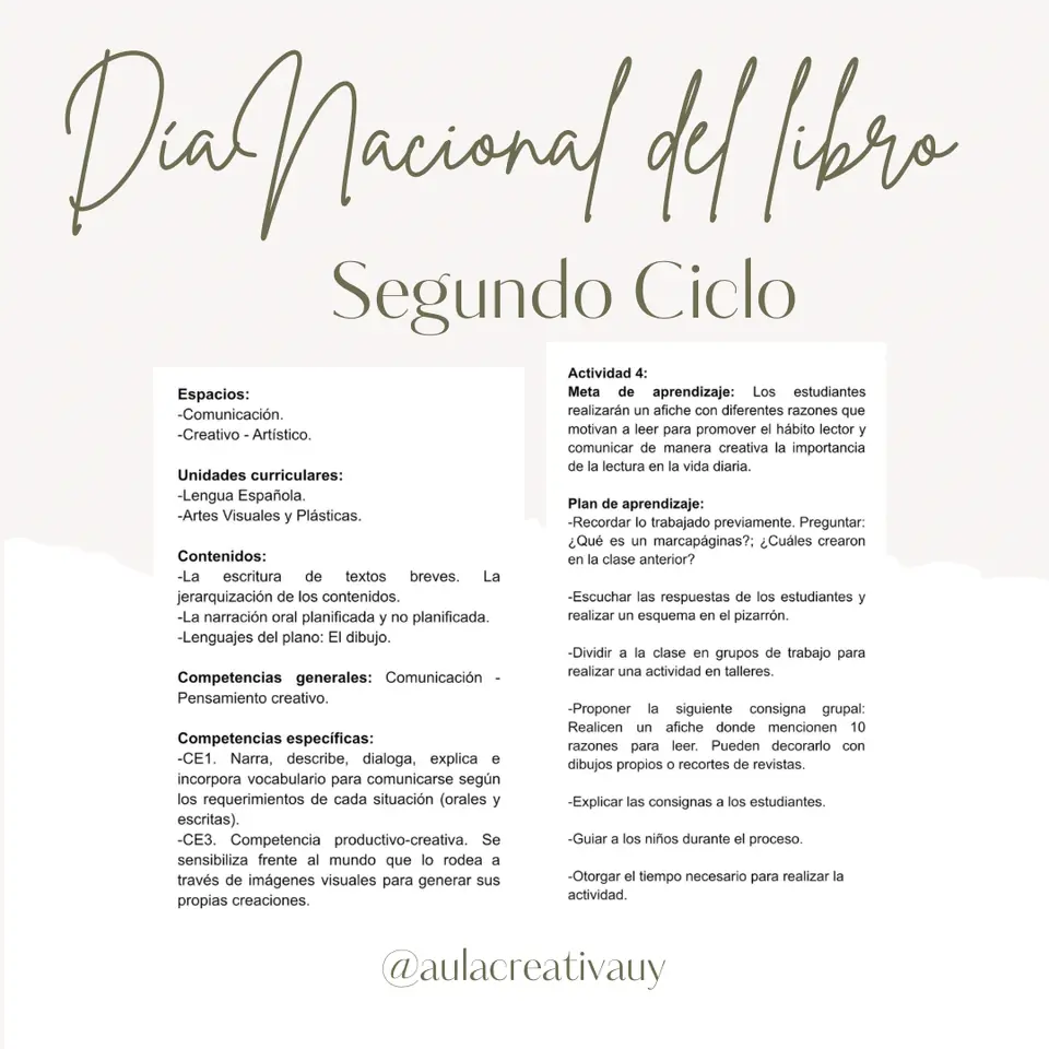 Día Nacional del Libro - Segundo Ciclo