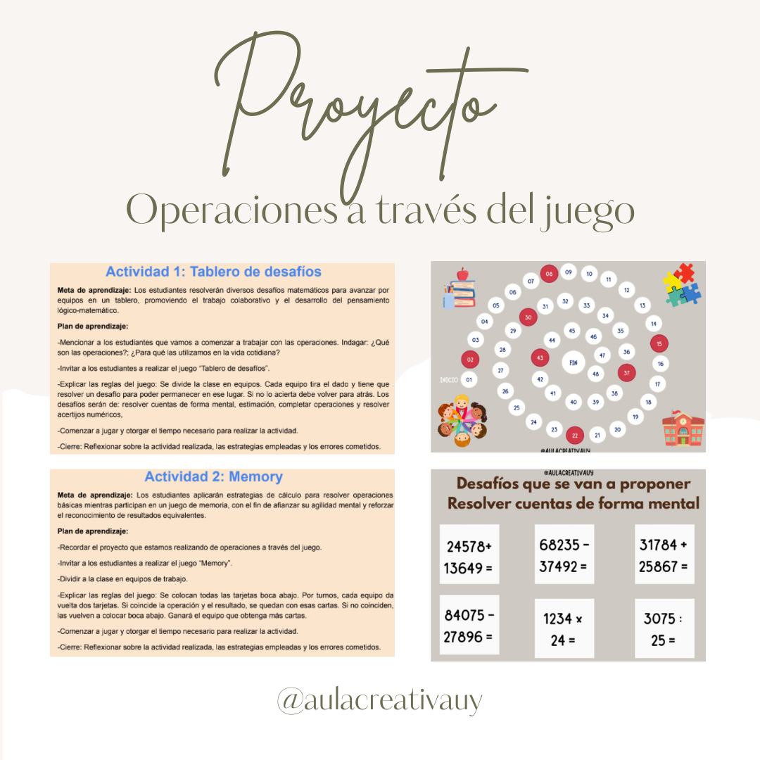 Proyecto - Operaciones a través del juego - Quinto año