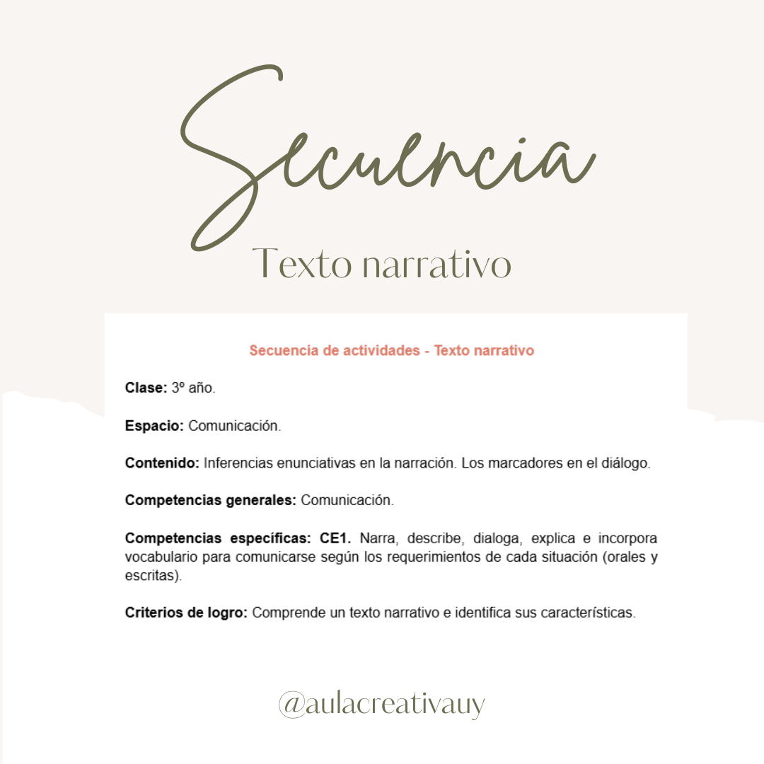 Secuencia - Texto narrativo - Tercer año