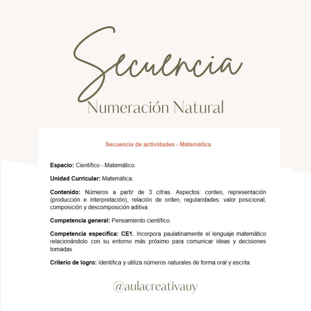 Secuencia - Numeración Natural - Tercer año