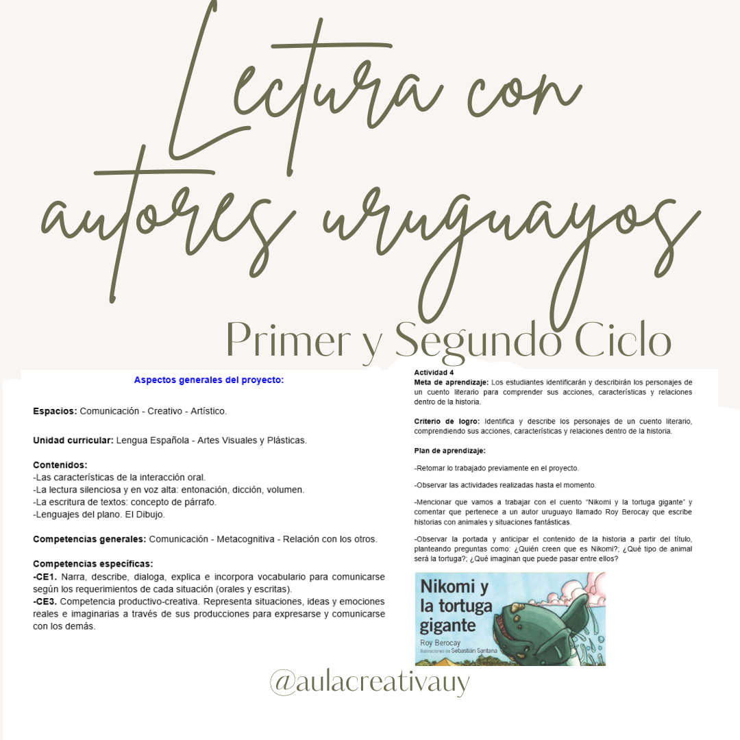 Proyecto de lectura con autores uruguayos - Primer y Segundo Ciclo.